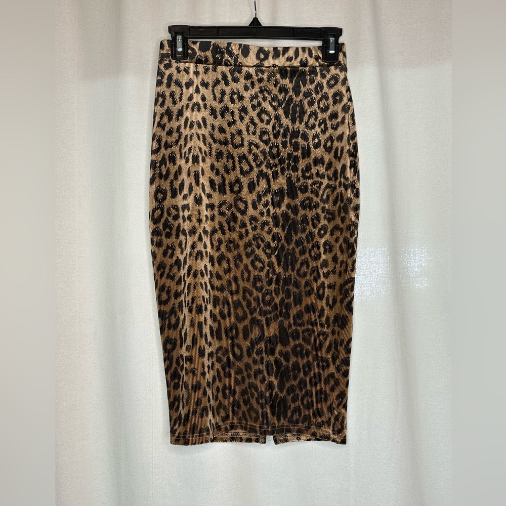 NWT Privy Cheetah Print Skirt - Brown and Black Size Medium